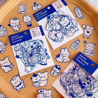 Sticker cute/Set 40 sticker cute trong suốt trang trí sổ/Túi 40 hình dán dễ thương Tẻn Tẻn