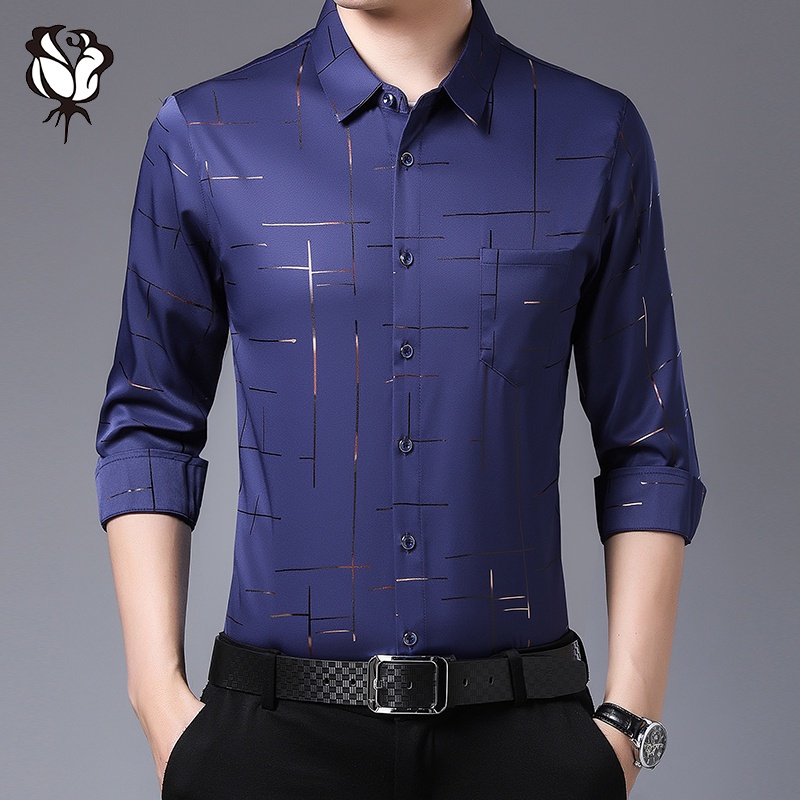 Vận chuyển nhanh Áo sơ mi nam dài tay Áo sơ mi dài tay công sở thông thường