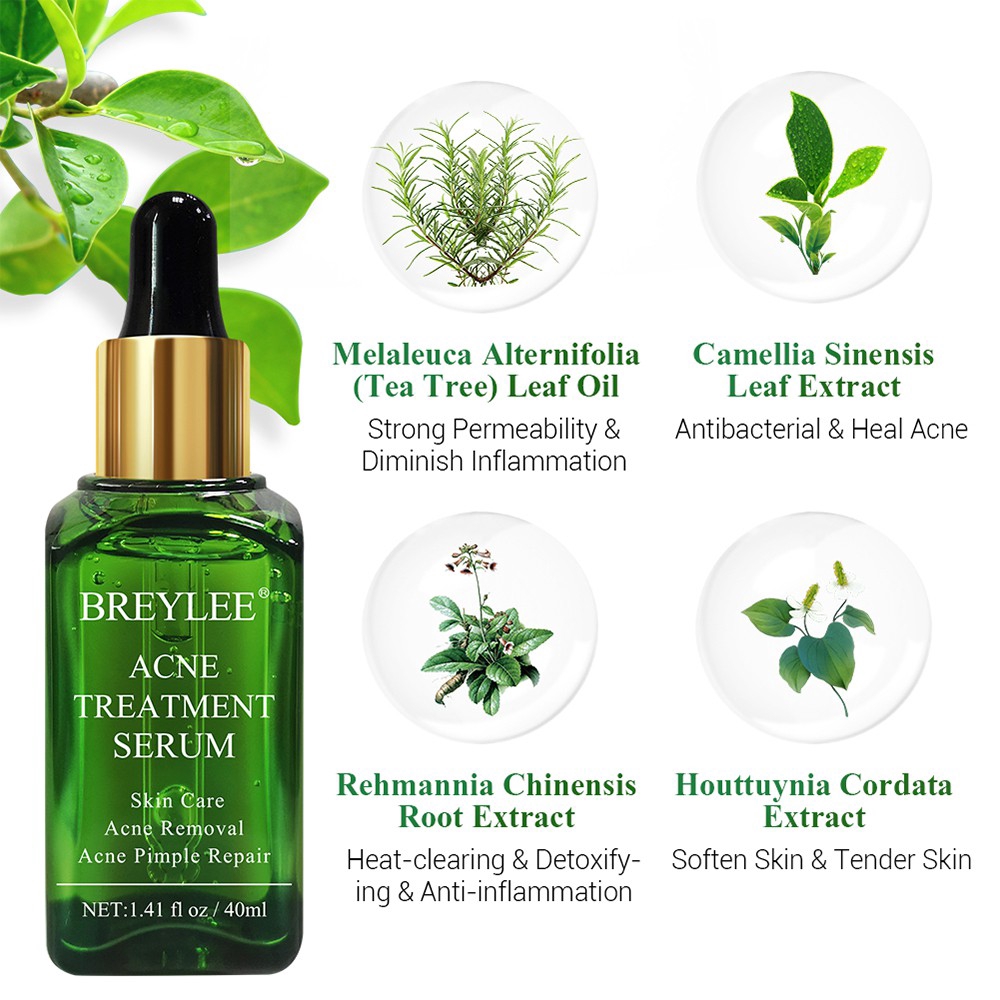 Serum hỗ trợ giảm mụn BREYLEE thể tích 1.41 fl oz / 40ml chất lượng cao