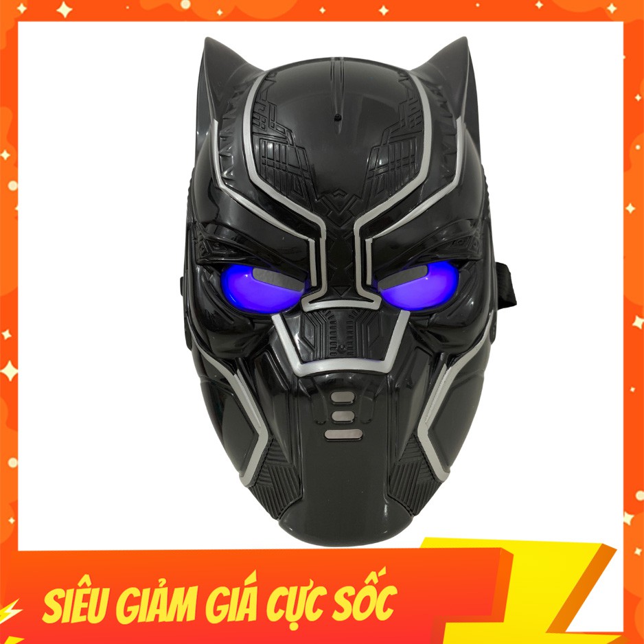 Đồ Chơi Mặt Nạ Báo Đen - Mặt Nạ Black Panther Có Đèn Phát Sáng Xanh, Nhựa Cao Cấp, Siêu Chắc Chắn