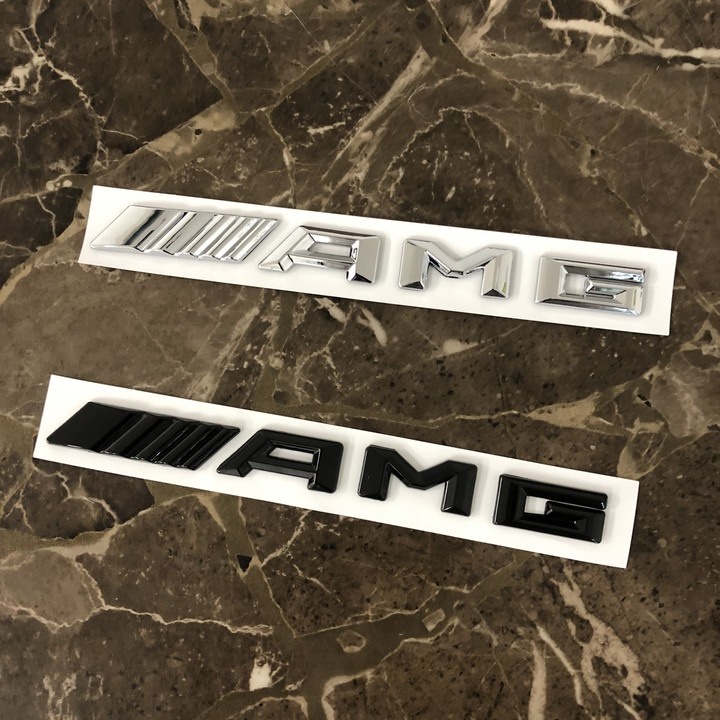 Decal 3D chữ nổi AMG chất liệu nhựa dán xe đuôi ô tô