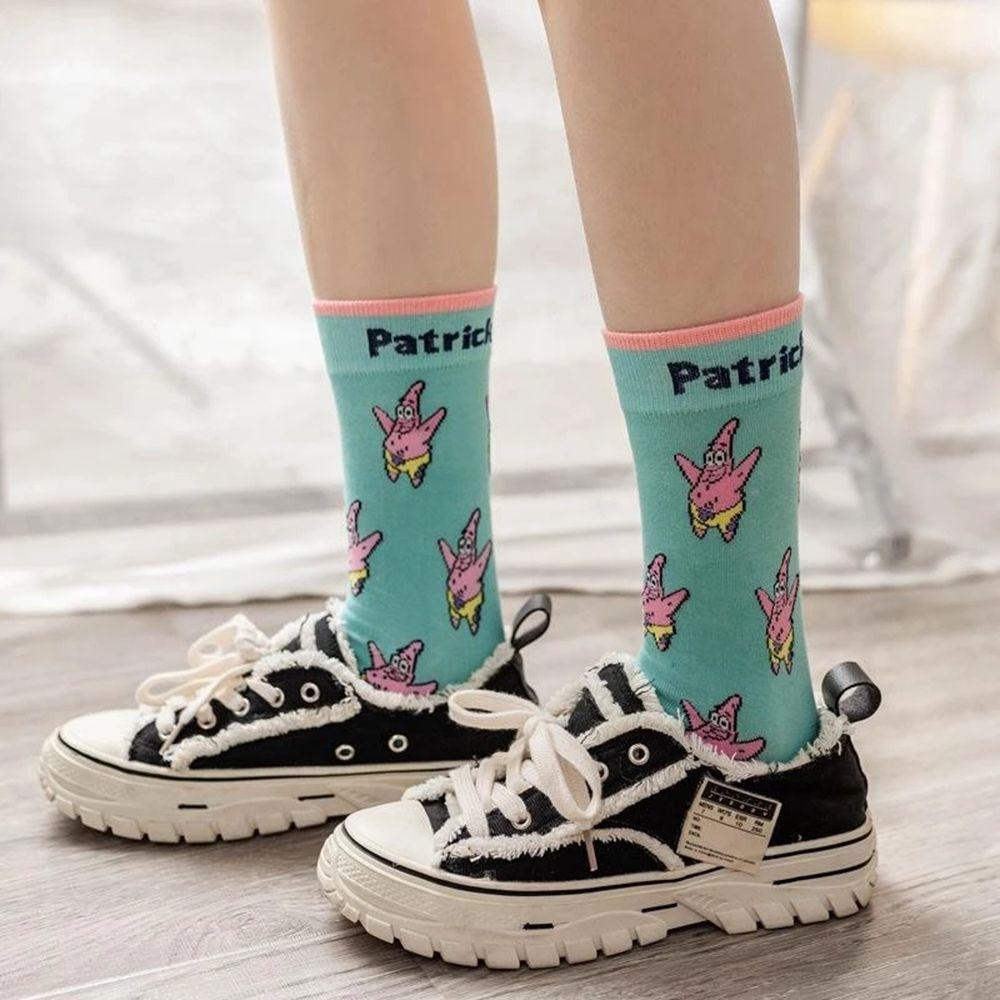 AROMA Vớ Thể Thao Co Giãn Thoáng Khí In Họa Tiết Hoạt Hình Spongebob Đáng Yêu Cho Nữ
