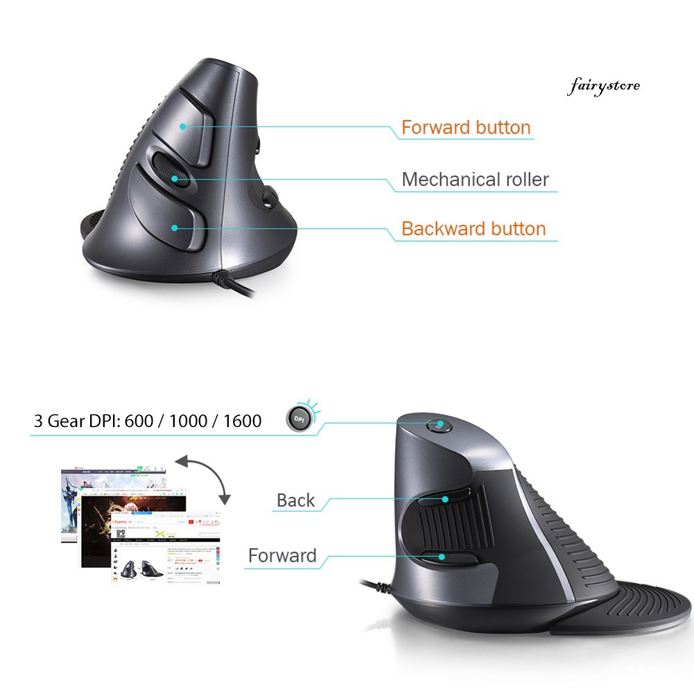 Chuột Máy Tính 6 Nút 600 / 1000 / 1600 Dpi Pc