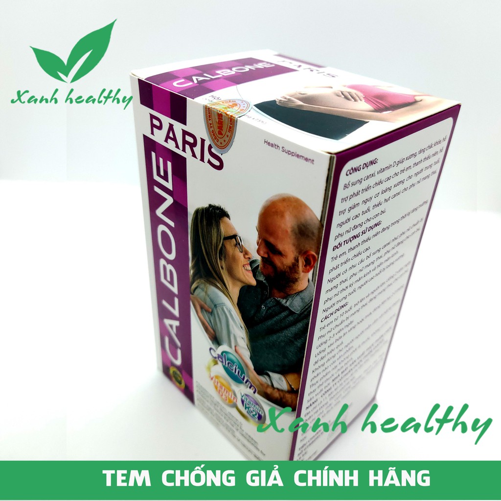 CALBONE - PARIS - Viên uống bổ sung canxi  iúp phát triển chiều cao cho trẻ em, ngừa loãng xương cho người già