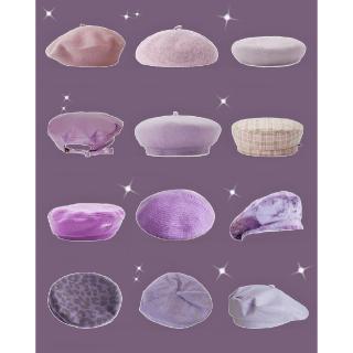Mũ Nữ Mũ Nồi Tím Nhật Bản Lông Cừu Mũ Nồi Nữ Phiên Bản Hàn Quốc Hợp Thời Trang Phong Cách Nhật Bản Phù Hợp Với Mùa Xuân Mùa Hè Ấm Áp Retro Thời Trang Họa Sĩ Mũ Tím