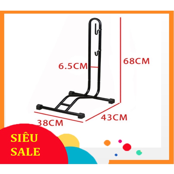 GIÁ ĐỂ XE ĐẠP KẸP BÁNH - CHÂN L có móc dựng bên