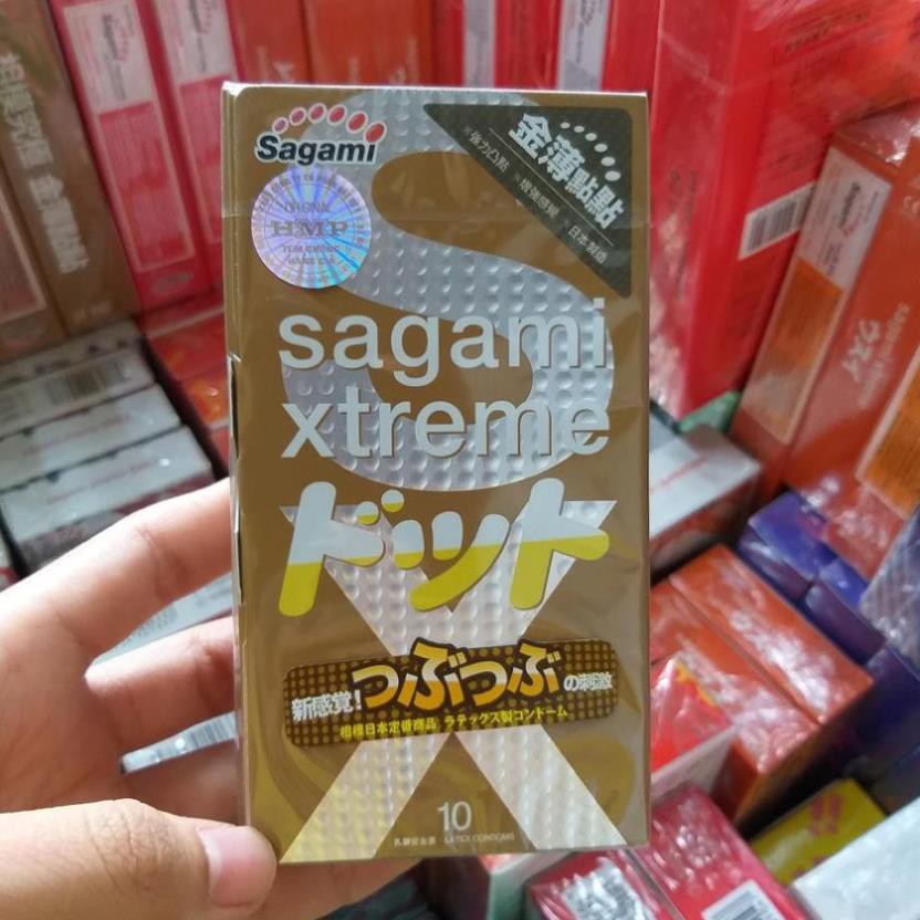 Bao Cao Su Sagami Xtreme Feel Up - Siêu mỏng - Co giãn linh hoạt - Gân Gai - Hộp 10 bao 👌