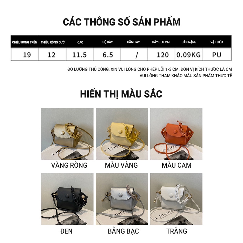 Túi Đeo Chéo Mini Hình Vuông Màu Trơn Kiểu Mới Thời Trang Mùa Hè NB00092 2022