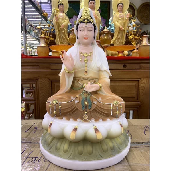 Tượng Quan Âm Bồ Tát - Tượng Mẹ Quan Âm Bột Đá cao cấp cao 40cm