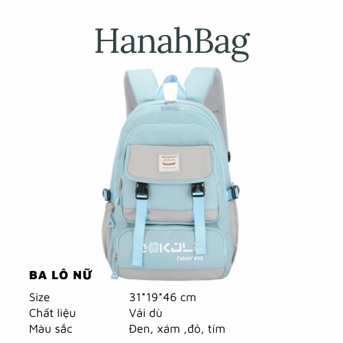 Balo Nữ Đi Học Thời Trang Ngăn Chứa Rộng Vừa Laptop Phong Cách Hàn Quốc