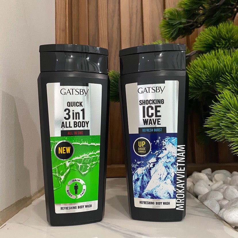 Sữa tắm tạo bọt nam Gatsby 250ml mát lạnh 3 trong 1 all in one vừa tắm gội rửa mặt tiện dụng với hương nước hoa nam tính