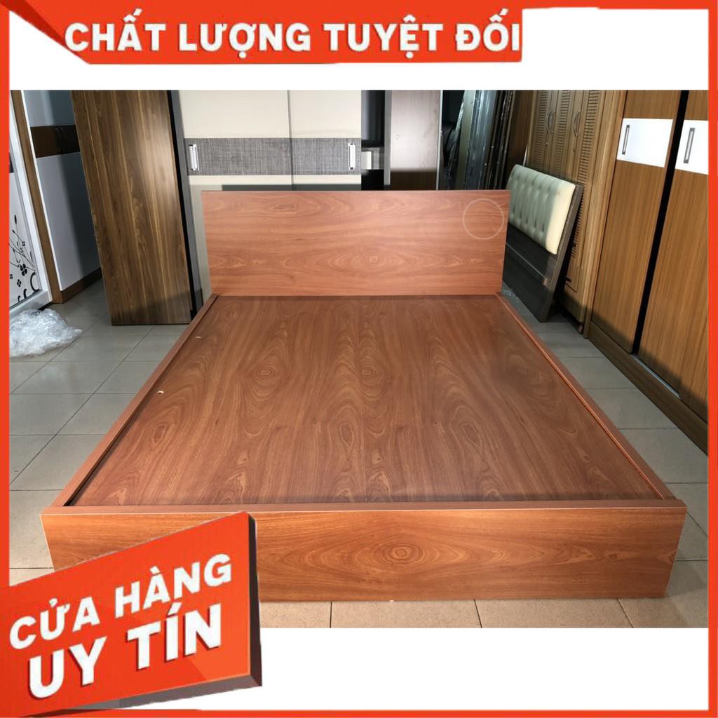 Giường Ngủ Gỗ Mdf Melamine Màu Xoan Đào