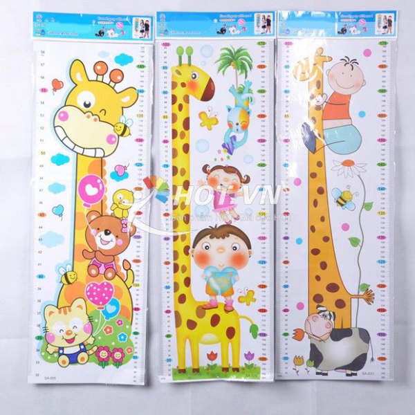 Decal dán tường đo chiều cao cho bé *