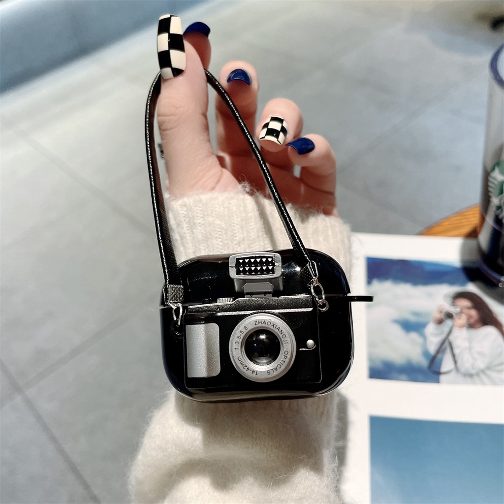 Ốp Bảo Vệ Hộp Đựng Tai Nghe AirPods 1 2 3 Hình Máy Ảnh Xinh Xắn