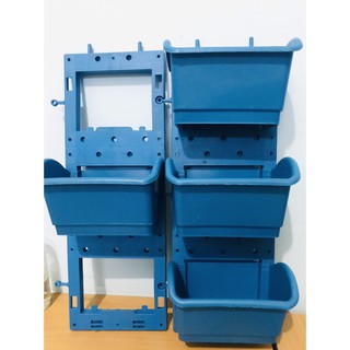 Chậu vườn tường HOLO trồng rau trồng hoa xanh dương (1m2-10 khung và 30 chậu)