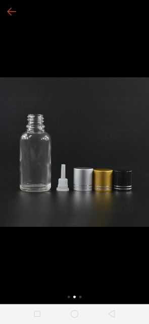 LỌ thủy tinh tròn thể tích 100ml gồm nắp khoen vàng + lót+ nhỏ giọt