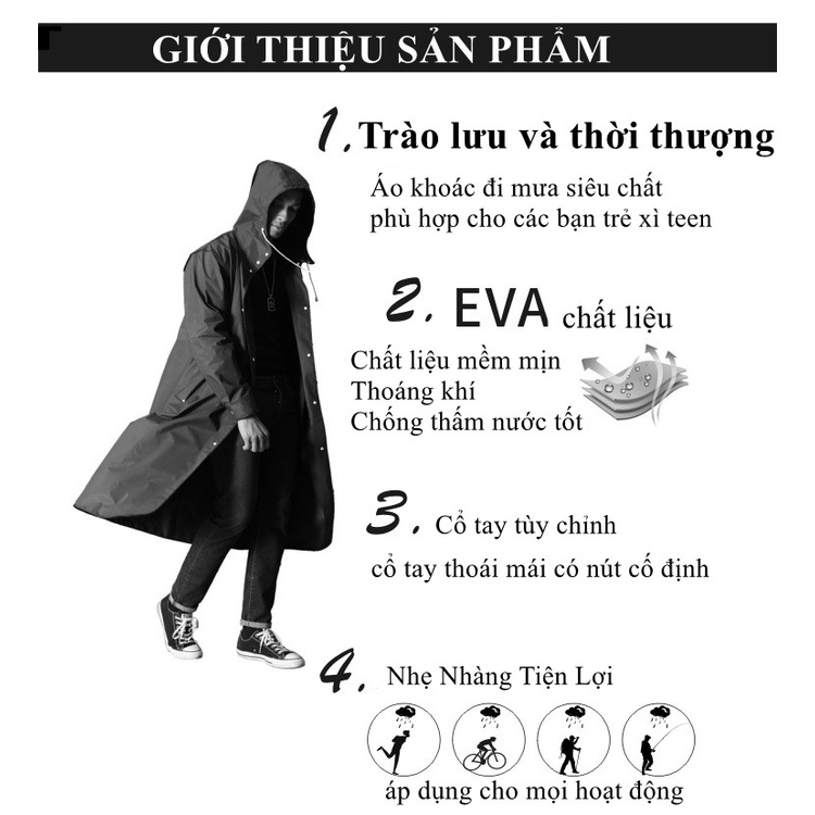 Áo Mưa Dài Có Mũ Trùm Chống Nước Cho Nam Nữ Ngoài Trời Mới Nhiều Kiểu