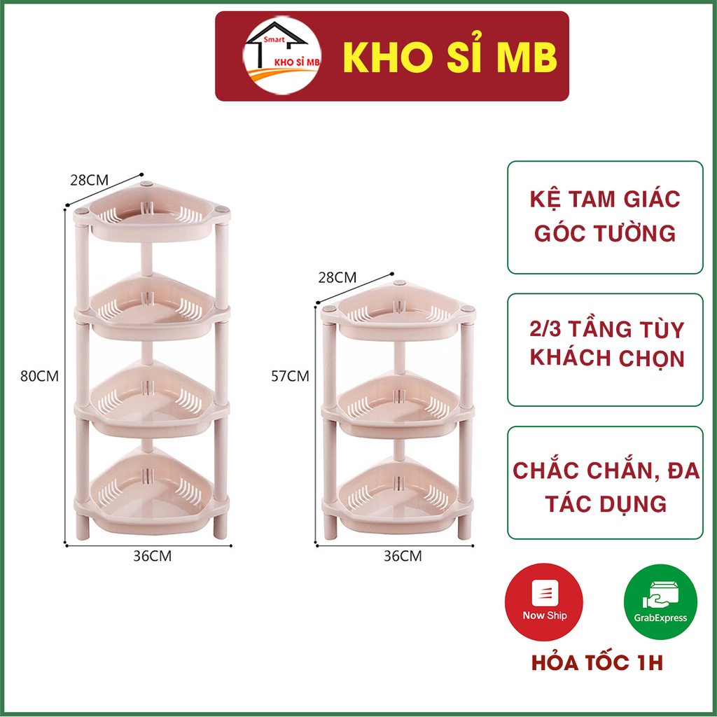 Kệ góc nhà tắm, nhà bếp nhựa Việt Nhật, kệ tam giác góc tường để đồ trang điểm, mỹ phẩm kho sỉ mb