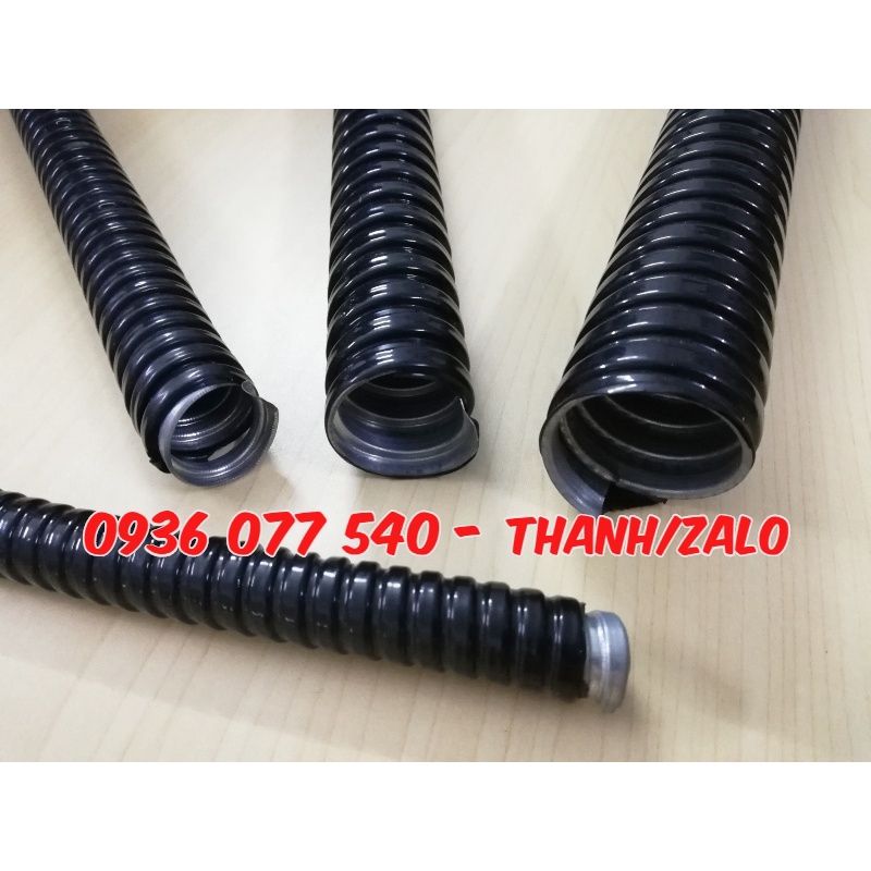 Ống ruột gà lõi thép bọc nhựa phi 3/8'' (ID13 - OD16), 50M/cuộn