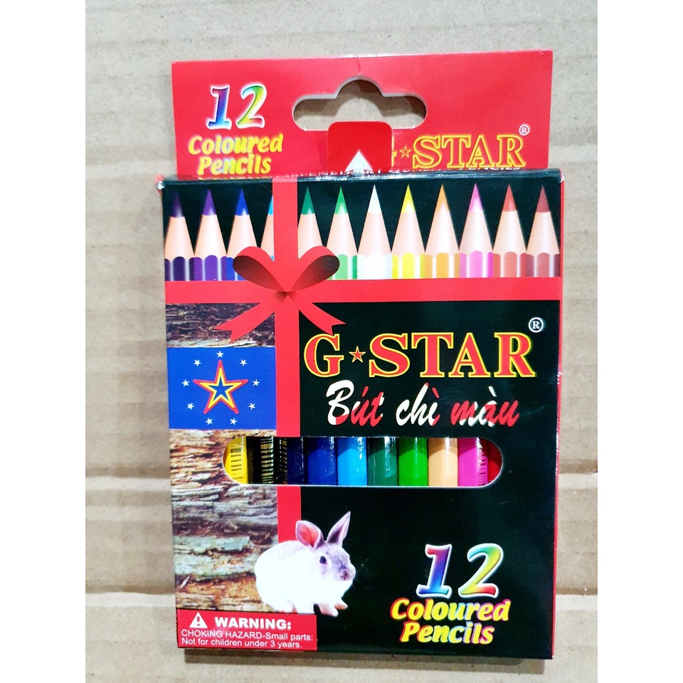 Hộp Bút Chì Màu 12 Cây Gstar  - Hộp Giấy MTMT