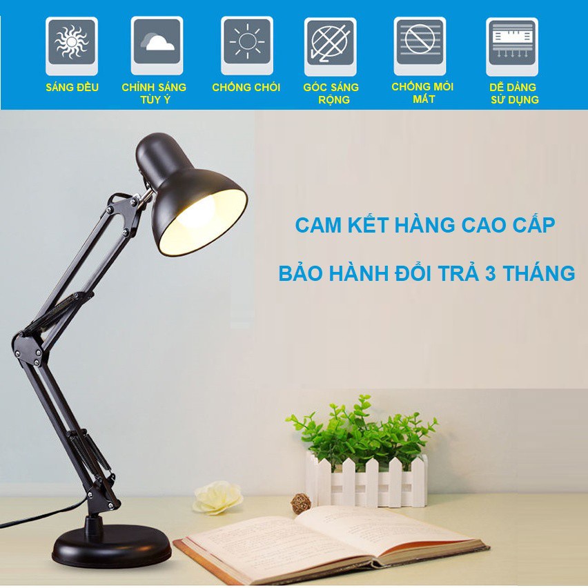 ( CÓ VIDEO THỰC TẾ ) Đèn bàn học, làm việc chống cận thị xoay gấp 360 độ thông minh có chân kẹp bàn pixar