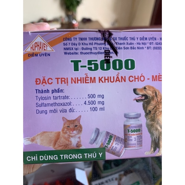 combo 4 lọ T5000 + vitamin K, bcomlex, atropin 10ml -  dùng rất tốt cho chó, mèo