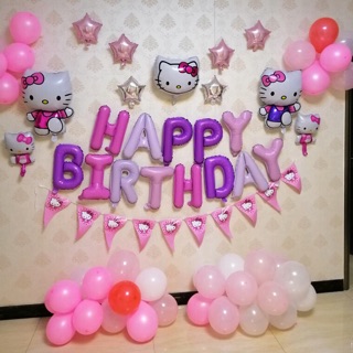 [Hoàn 50% xu]Hello kitty sét bóng trang trí sinh nhật bé gái