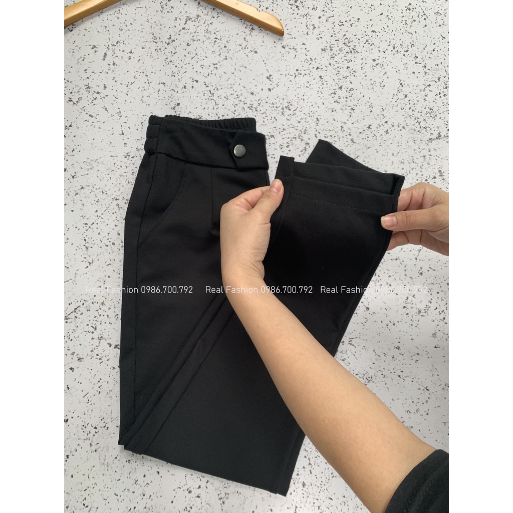 Quần legging nữ,quần tregging cạp cao thiết kế chun sau gấu lệch đẹp lạ,co dãn siêu tốt bigsize đến 110kg - Real Fashion