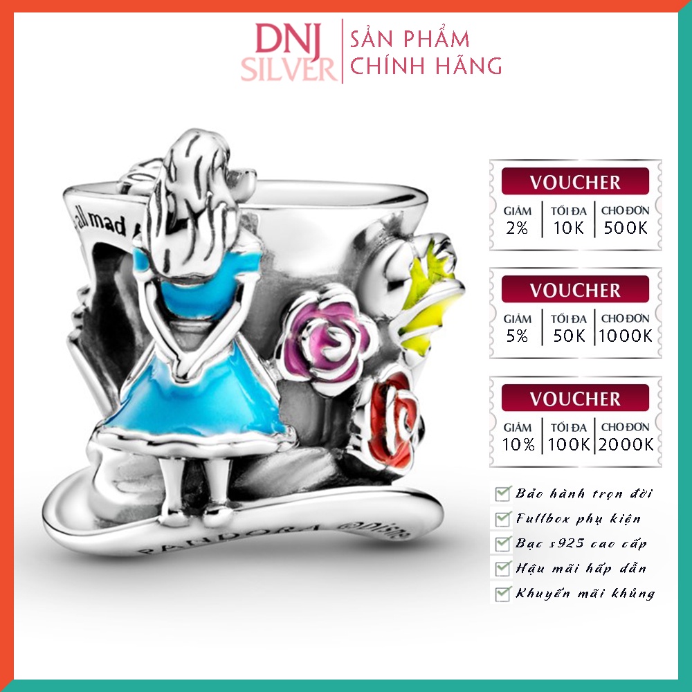[Hàng cao cấp] Charm bạc 925 cao cấp, hàng chuẩn bạc - Charm The Mad Hatter's Tea Party thích hợp để mix vòng tay charm
