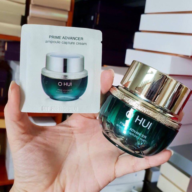 Combo 10 Gói Kem dưỡng chống lão hoá, giảm nếp nhăn da Ohui Prime Advancer Ampoule Capture Cream