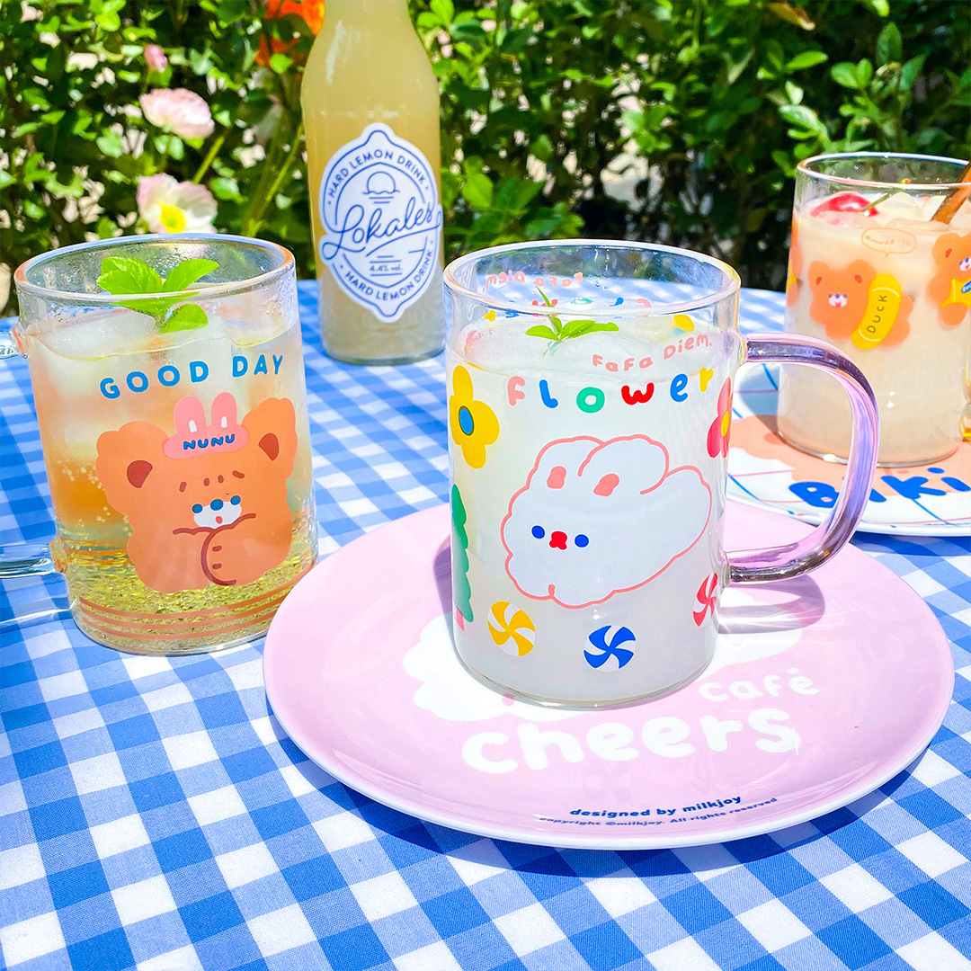 <Giảm giá lớn>W&G 111 Bình Nước Thủy Tinh Có Tay Cầm Hình Gấu Dễ Thương-300ML | BigBuy360 - bigbuy360.vn