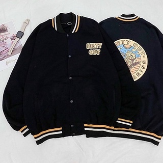 Áo khoác bomber jacket dirty out, vải nỉ ngoại chống nắng chống lạnh tốt