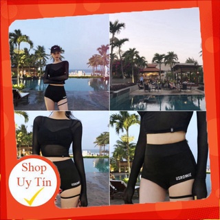Áo tắm đồ bơi dài tay đi biển 3 mảnh bikini cao cấp usronnie