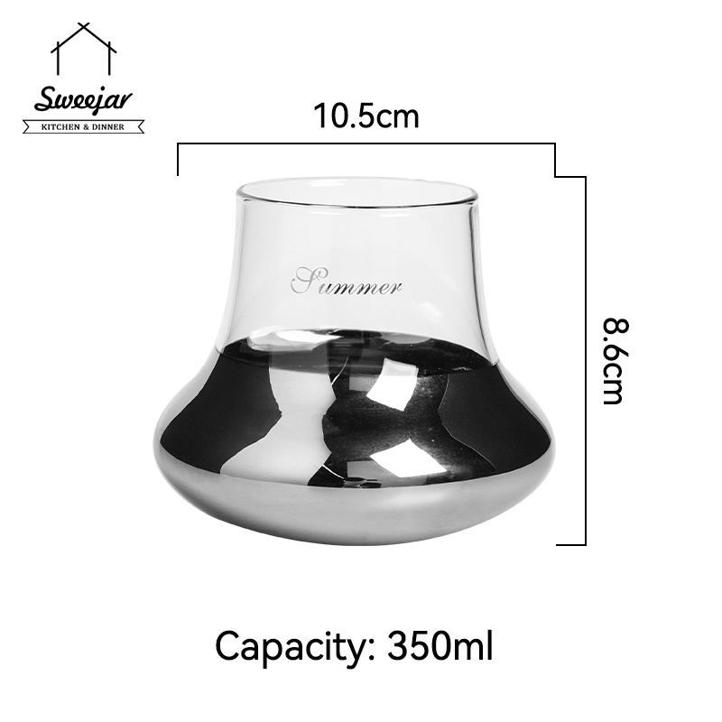 Sweejar Cốc Thủy Tinh Cách Nhiệt Hình UFO Sáng Tạo 350ML/450ML