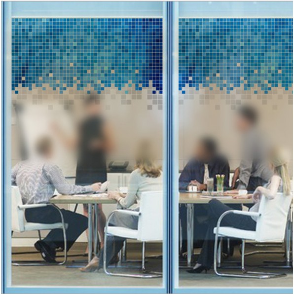 Decal dán kính cao cấp - Thủy tinh thể Xanh ( 60x58cm )