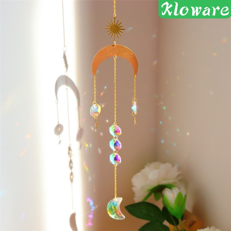 Chuông Gió Pha Lê Hình Học Màu Cầu Vồng Trang Trí Cửa Sổ / Tiệc Cưới