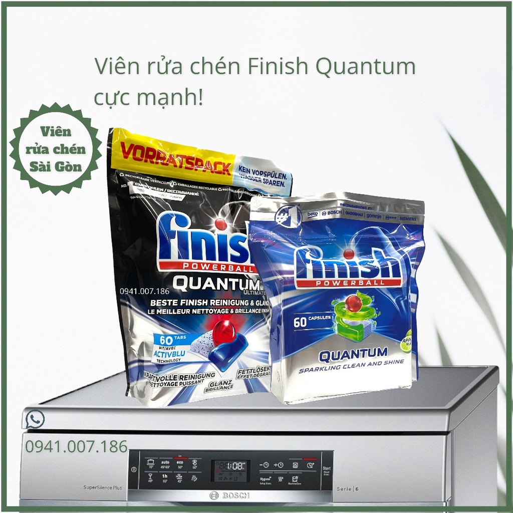 Viên rửa chén bát finish quantum mạnh nhất cho máy rửa bát - ảnh sản phẩm 1