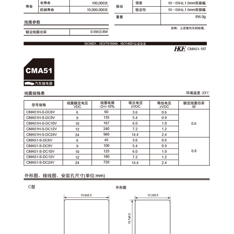 Rơ Le Thay Thế Cma51h-s-dc12v-c SRA-12VDC-CL HFKW-012-1ZW Chất Lượng Cao