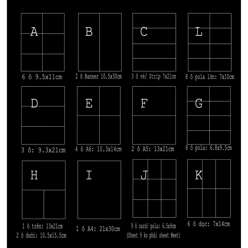 10 hoặc 40 trang lẻ 11 lỗ- (12 loại size)  cho Sổ bìa còng Binder MeeT/ MeeT XY- KO KÈM BÌA