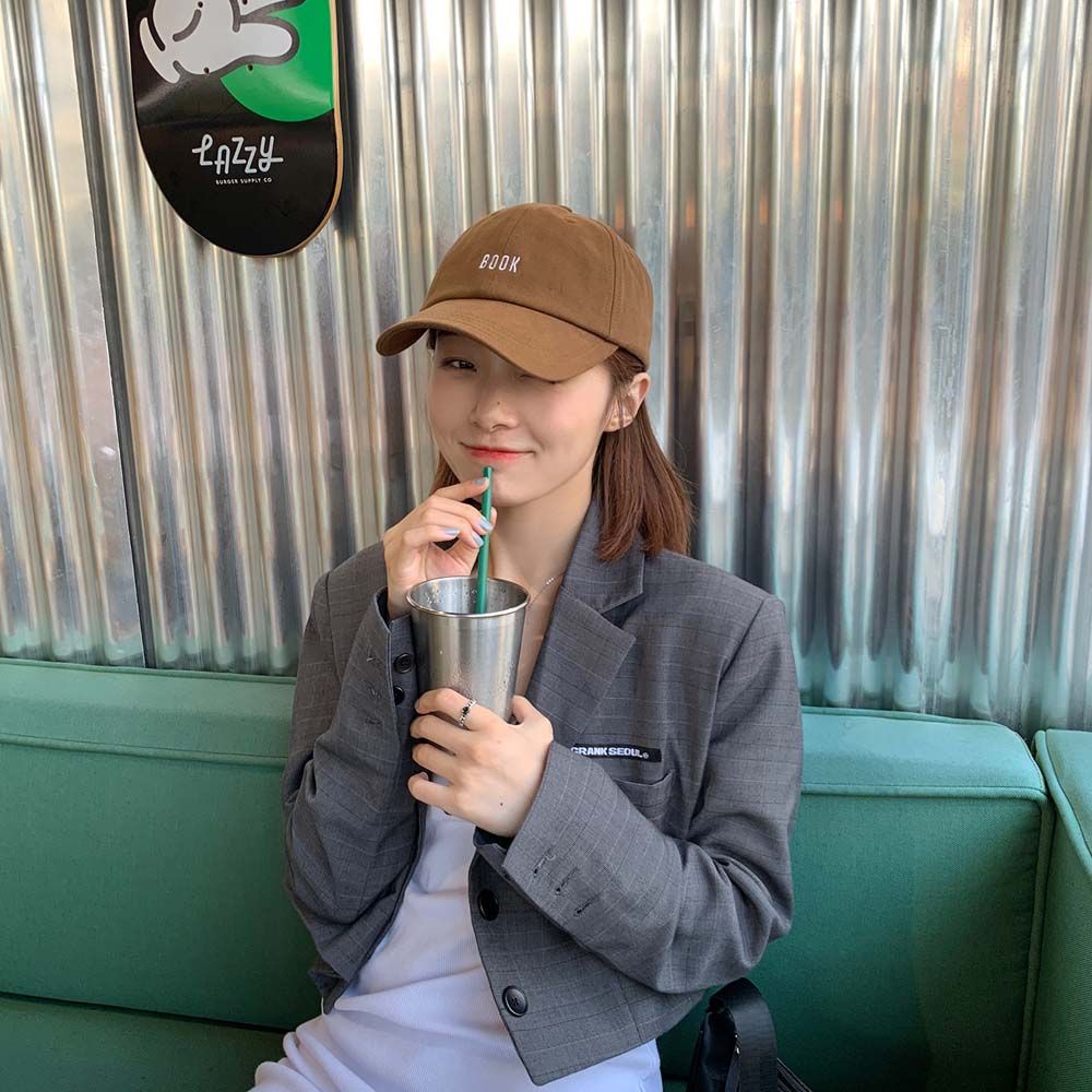 Mũ lưỡi trai mềm thêu chữ BOOK đơn giản phong cách Hàn Quốc thời trang cá tính cho nữ