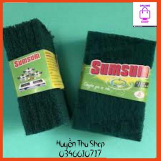 Sỉ 10 miếng cước cọ xoong nồi nhám xanh