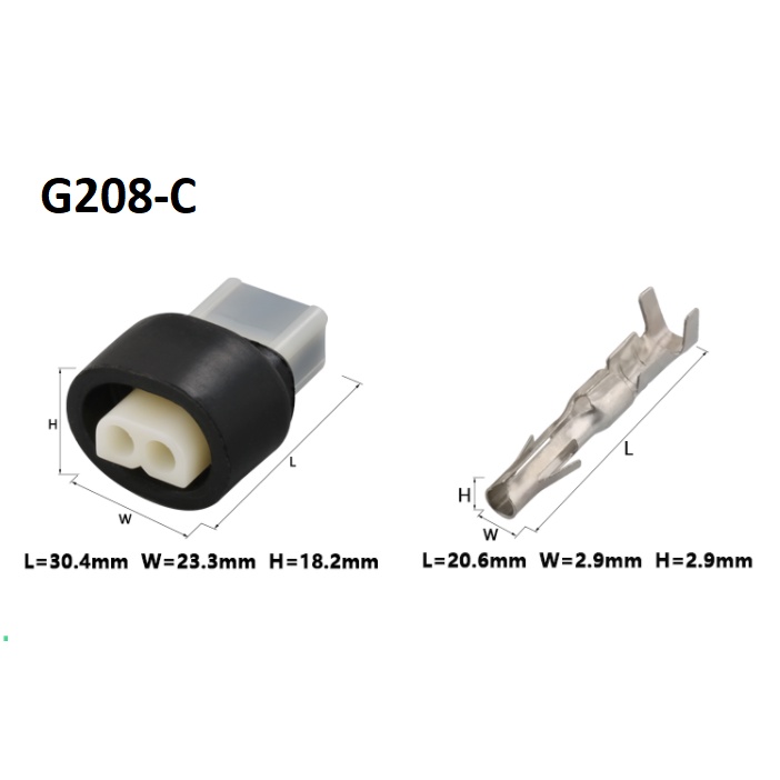 G208-Giắc cắm chống thấm nước trên ô tô 2 lỗ 2.3mm