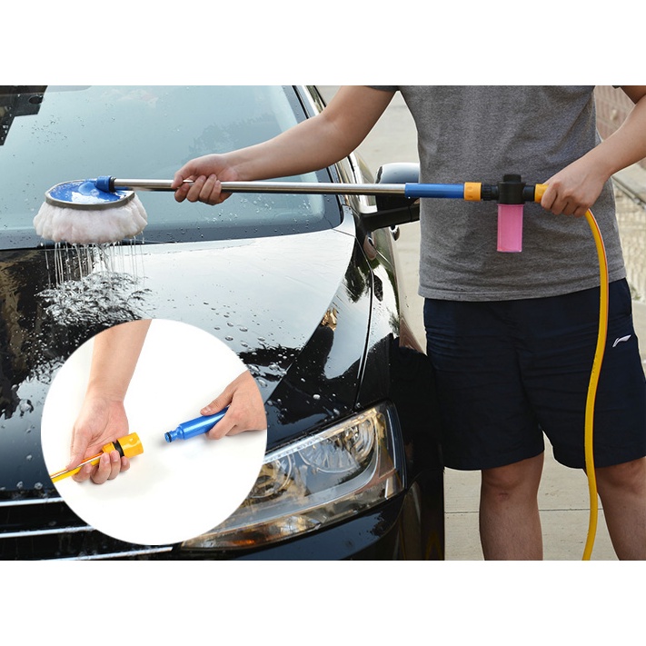 Cây lau nhà rửa xe bằng nước, chổi rửa xe cán dài ô tô NanoWashing