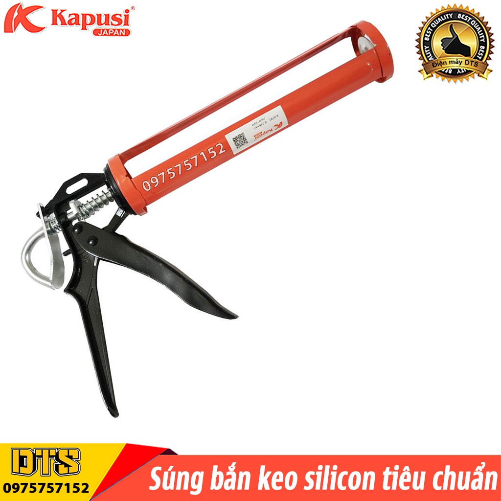 Súng bơm keo silicon tiêu chuẩn Kapusi JAPAN, súng bắn keo silicon thân xương thép siêu bền chắc chắn, dễ dàng sử dụng