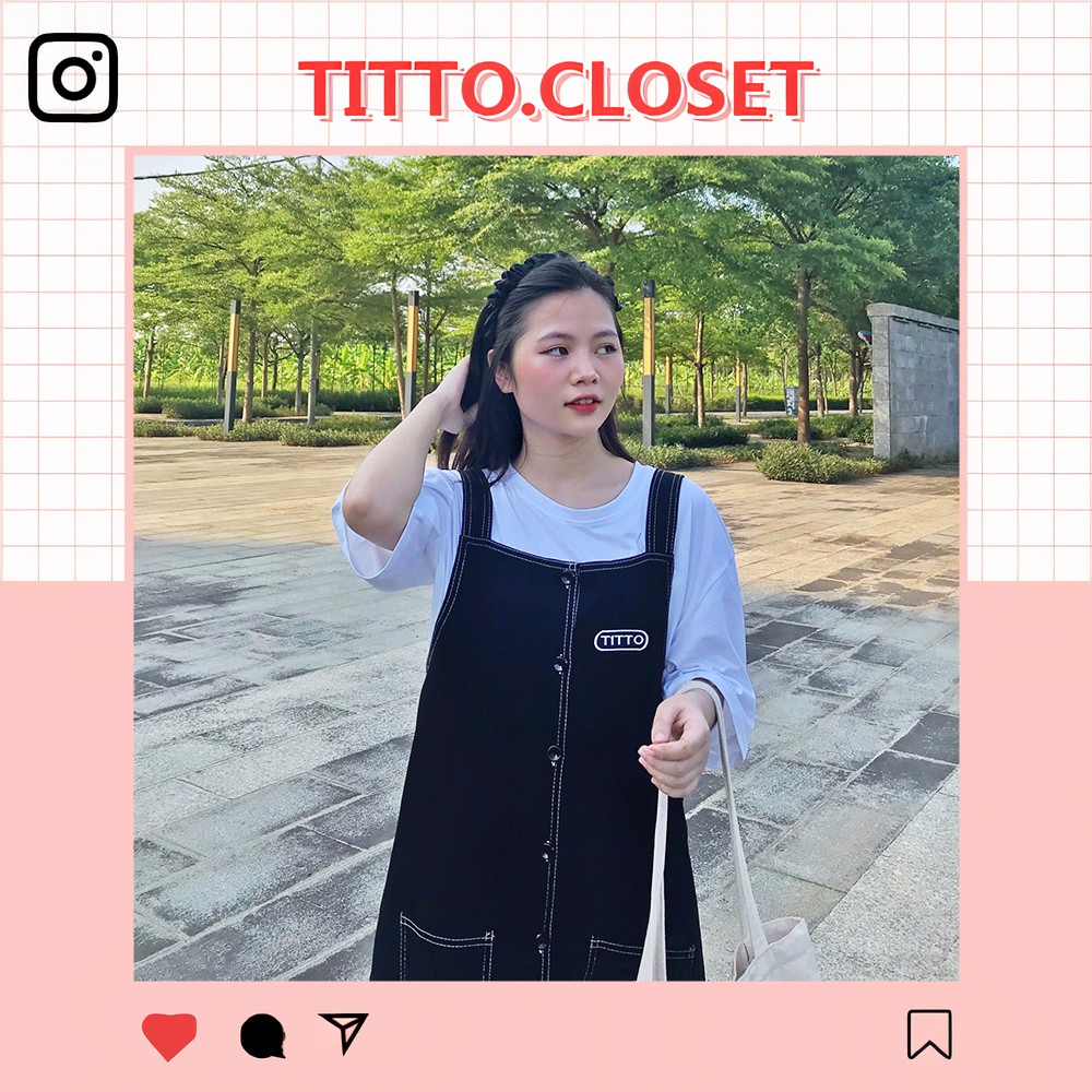 Váy Yếm Ulzzang Thêu Chỉ Nổi Titto - Mẫu Độc Quyền - Ảnh Thật - Titto Closet