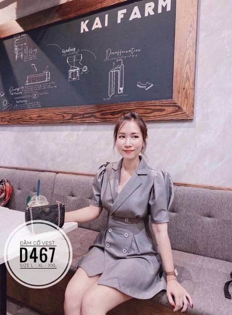 Bigsize Đầm cổ vest D467