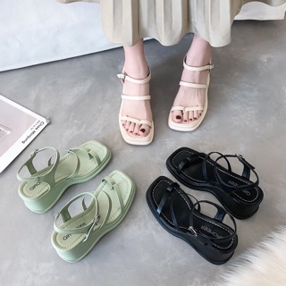 Giày sandal đế đúc xỏ ngón cao gót SC01