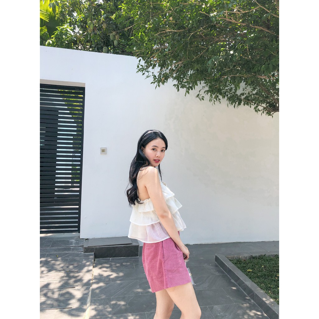 Quần shorts nhung lưng liền ống rộng MAGENTA SHORTS | BigBuy360 - bigbuy360.vn