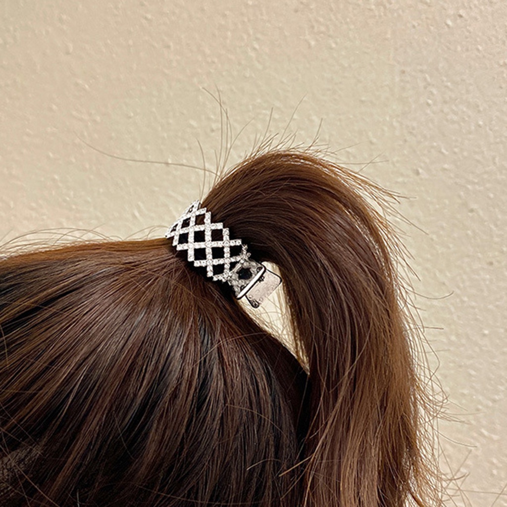 {Soltweter} Kẹp Tóc Càng Cua Cố Định Tóc Đuôi Ngựa Bằng Thép Không Gỉ Rỗng Đính Kim Cương Giả Lấp Lánh Tuyệt Vời Chống Trượt Tinh Tế