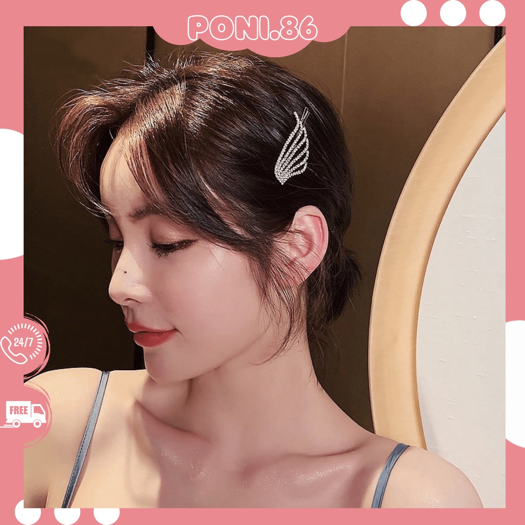 Kẹp tóc kim loại đính đá sang chảnh tiểu thư phong cách Hàn Quốc hottrend